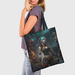 Сумка-шопер Jinx fantasy art Arcane League of Legends, цвет: 3D-принт — фото 2