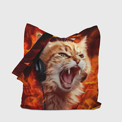 Сумка-шоппер Кот пламенный меломан