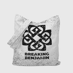 Сумка-шопер Breaking Benjamin с потертостями на светлом фоне, цвет: 3D-принт