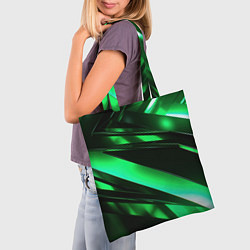 Сумка-шопер Зеленая неоновая абстракция, цвет: 3D-принт — фото 2