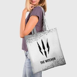 Сумка-шопер The Witcher glitch на светлом фоне, цвет: 3D-принт — фото 2
