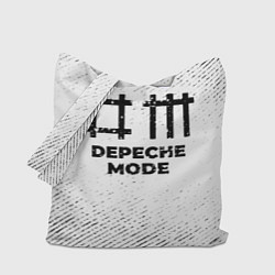 Сумка-шопер Depeche Mode с потертостями на светлом фоне, цвет: 3D-принт