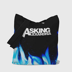 Сумка-шопер Asking Alexandria blue fire, цвет: 3D-принт