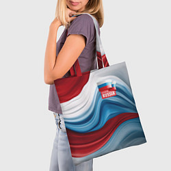 Сумка-шопер Флаг России абстракт, цвет: 3D-принт — фото 2