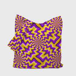Сумка-шопер Желто-фиолетовая иллюзия вращения, цвет: 3D-принт