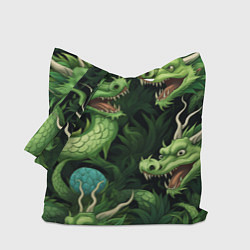 Сумка-шоппер Восточные драконы: арт нейросети