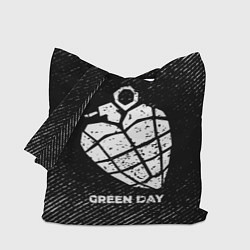 Сумка-шопер Green Day с потертостями на темном фоне, цвет: 3D-принт