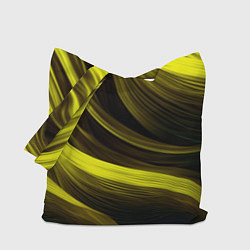 Сумка-шопер Черные и желтые линии, цвет: 3D-принт