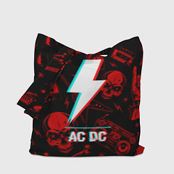 Сумка-шопер AC DC rock glitch, цвет: 3D-принт