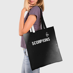 Сумка-шопер Scorpions glitch на темном фоне: символ сверху, цвет: 3D-принт — фото 2