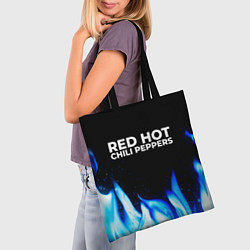 Сумка-шопер Red Hot Chili Peppers blue fire, цвет: 3D-принт — фото 2