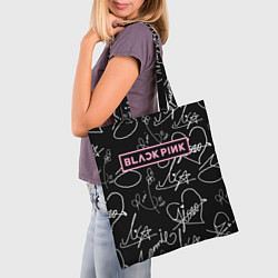 Сумка-шопер Blackpink - автографы, цвет: 3D-принт — фото 2