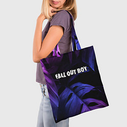 Сумка-шопер Fall Out Boy neon monstera, цвет: 3D-принт — фото 2
