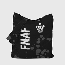 Сумка-шопер FNAF glitch на темном фоне: надпись, символ, цвет: 3D-принт
