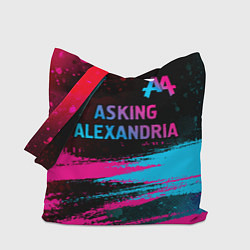 Сумка-шопер Asking Alexandria - neon gradient: символ сверху, цвет: 3D-принт