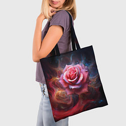 Сумка-шопер Алая космическая роза - Нейросеть, цвет: 3D-принт — фото 2