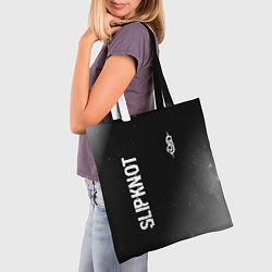 Сумка-шопер Slipknot glitch на темном фоне: надпись, символ, цвет: 3D-принт — фото 2