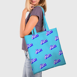 Сумка-шопер Синий логотип Кен - паттерн, цвет: 3D-принт — фото 2