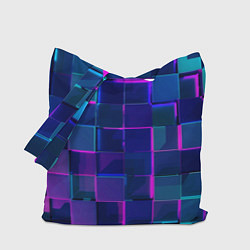 Сумка-шопер Неоновая мозаика из стекла, цвет: 3D-принт