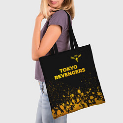 Сумка-шопер Tokyo Revengers - gold gradient: символ сверху, цвет: 3D-принт — фото 2