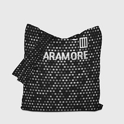 Сумка-шопер Paramore glitch на темном фоне: символ сверху, цвет: 3D-принт