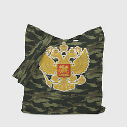 Сумка-шопер Россия - герб и камуфляж, цвет: 3D-принт