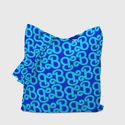 Сумка-шоппер Логотип Барби - синий паттерн