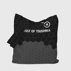 Сумка-шопер Ghost of Tsushima glitch на темном фоне: символ св, цвет: 3D-принт