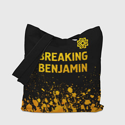Сумка-шопер Breaking Benjamin - gold gradient: символ сверху, цвет: 3D-принт