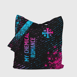 Сумка-шопер My Chemical Romance - neon gradient: надпись, симв, цвет: 3D-принт