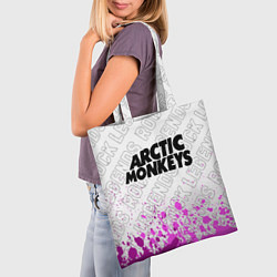 Сумка-шопер Arctic Monkeys rock legends: символ сверху, цвет: 3D-принт — фото 2