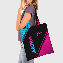 Сумка-шопер Akira - neon gradient: надпись, символ, цвет: 3D-принт — фото 2