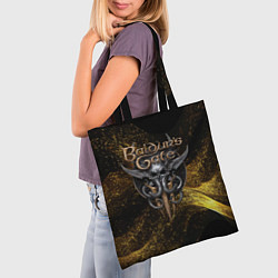 Сумка-шопер Baldurs Gate 3 logo gold black, цвет: 3D-принт — фото 2