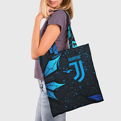 Сумка-шопер Juventus abstract blue logo, цвет: 3D-принт — фото 2