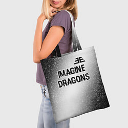 Сумка-шопер Imagine Dragons glitch на светлом фоне: символ све, цвет: 3D-принт — фото 2