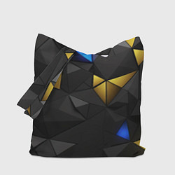 Сумка-шопер Black yellow geometry, цвет: 3D-принт