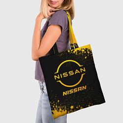 Сумка-шопер Nissan - gold gradient, цвет: 3D-принт — фото 2