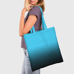 Сумка-шопер Градиент чёрно-голубой, цвет: 3D-принт — фото 2