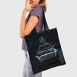 Сумка-шопер Mercedes Benz space background, цвет: 3D-принт — фото 2