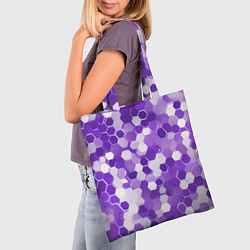 Сумка-шопер Кибер Hexagon Фиолетовый, цвет: 3D-принт — фото 2