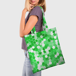 Сумка-шопер Кибер Hexagon Зелёный, цвет: 3D-принт — фото 2