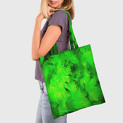 Сумка-шопер Green abstract texture, цвет: 3D-принт — фото 2