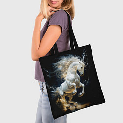 Сумка-шопер Конь Белая молния, цвет: 3D-принт — фото 2