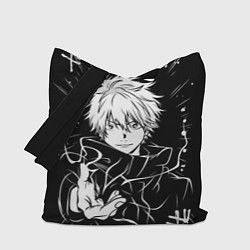 Сумка-шопер Сатору Годжо - черно-белый, цвет: 3D-принт