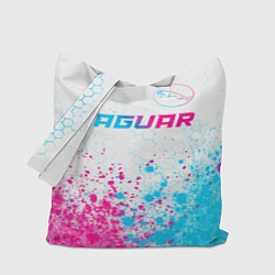 Сумка-шопер Jaguar neon gradient style: символ сверху, цвет: 3D-принт