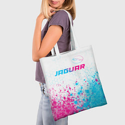 Сумка-шопер Jaguar neon gradient style: символ сверху, цвет: 3D-принт — фото 2