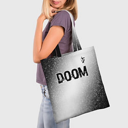 Сумка-шопер Doom glitch на светлом фоне: символ сверху, цвет: 3D-принт — фото 2