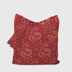 Сумка-шоппер Dragon red pattern