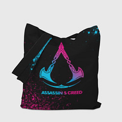 Сумка-шопер Assassins Creed - neon gradient, цвет: 3D-принт