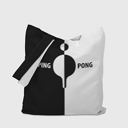 Сумка-шопер Ping-Pong черно-белое, цвет: 3D-принт